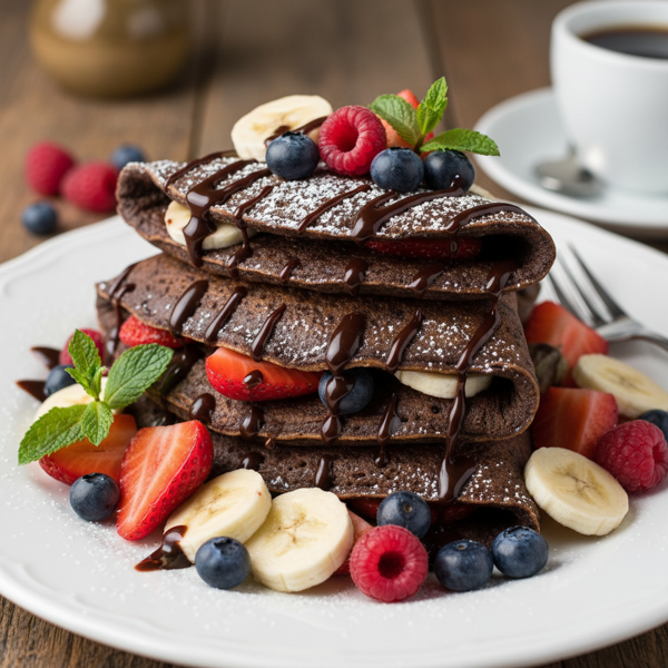 Decadent Chocolate Crepes with Fresh Fruit recipe