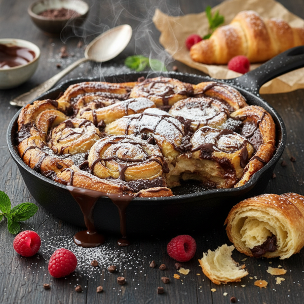 Decadent Chocolate Croissant Bread Pudding recipe