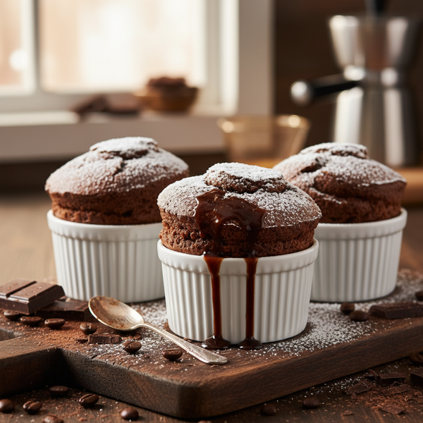 Decadent Chocolate Espresso Soufflés recipe