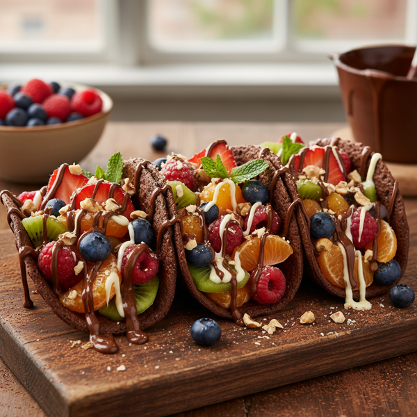 Decadent Chocolate Fruit Tacos recipe
