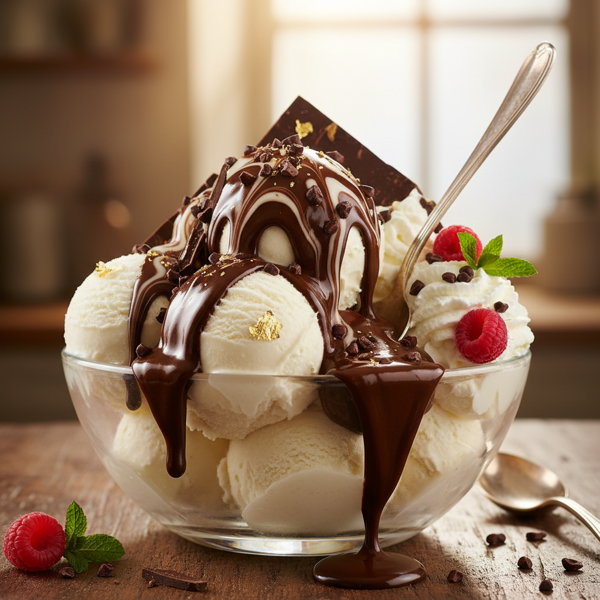 Decadent Chocolate Ganache & Creamy Gelato Delight recipe