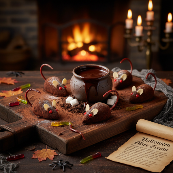 Decadent Chocolate Halloween Mice Treats recipe