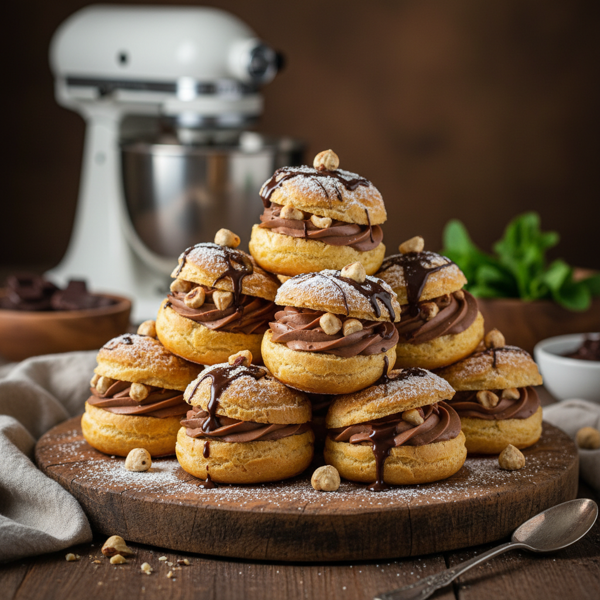 Decadent Chocolate Hazelnut Cream Puffs recipe
