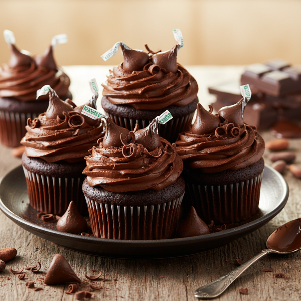 Decadent Chocolate Kisses Cupcakes recipe