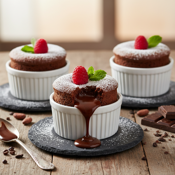 Decadent Chocolate Lava Soufflé Cakes recipe