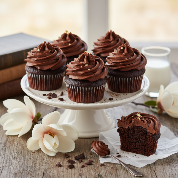 Decadent Chocolate Magnolia Cupcakes recipe