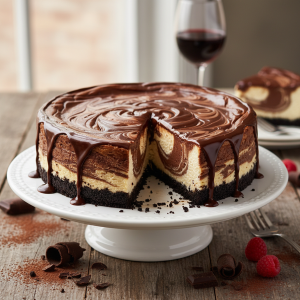 Decadent Chocolate Marble Cheesecake recipe