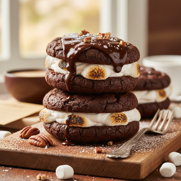 Decadent Chocolate Marshmallow Whoopie Pies recipe