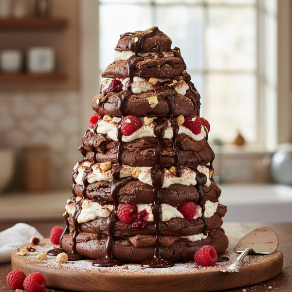 Decadent Chocolate Meringue Tower recipe