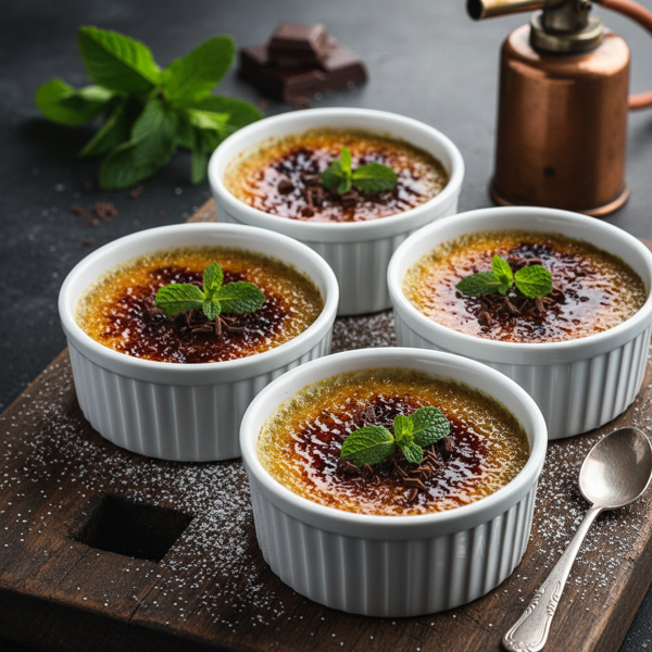 Decadent Chocolate Mint Crème Brûlée recipe
