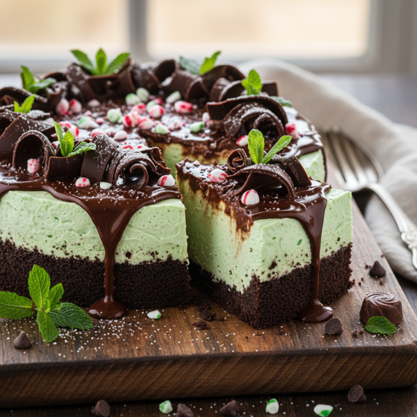 Decadent Chocolate Mint No-Bake Cheesecake recipe