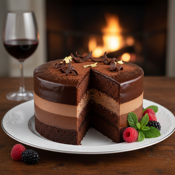 Decadent Chocolate Mousse Bliss Cake recipe