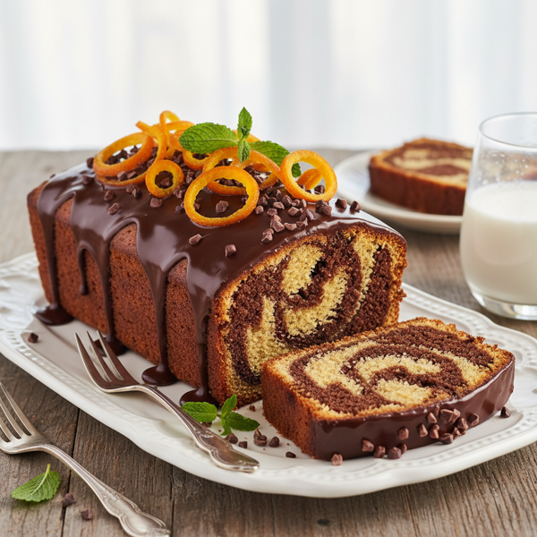 Decadent Chocolate Orange Marble Pound Cake recipe