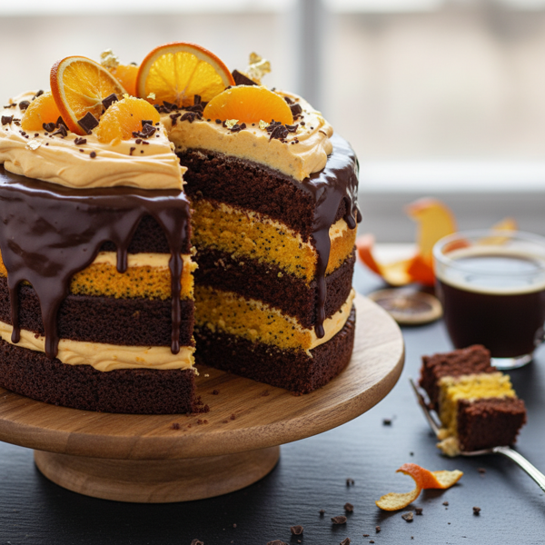 Decadent Chocolate Orange Poppy-Seed Layer Cake recipe