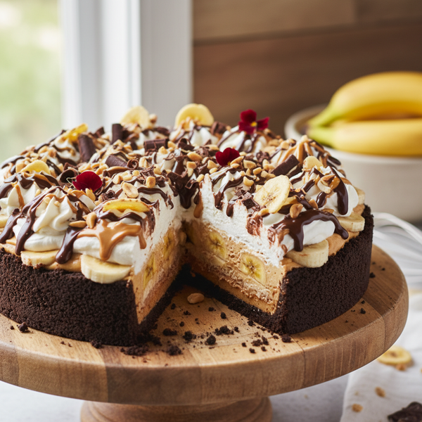 Decadent Chocolate Peanut Butter Banana Cream Pie recipe