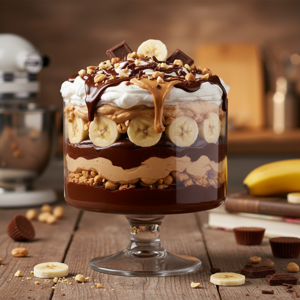 Decadent Chocolate Peanut Butter Banana Layered Delight recipe
