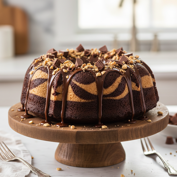 Decadent Chocolate Peanut Butter Bliss Bundt Cake recipe