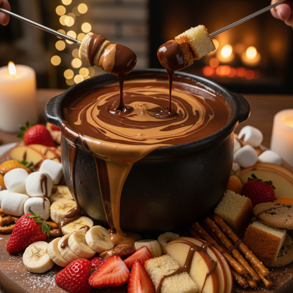 Decadent Chocolate Peanut Butter Fondue recipe