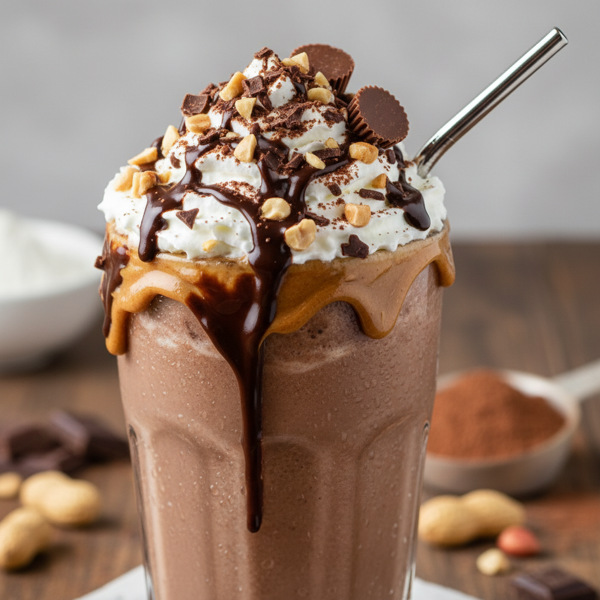 Decadent Chocolate Peanut Butter Protein Shake recipe