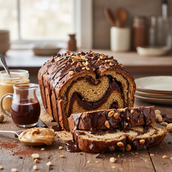 Decadent Chocolate Peanut Butter Swirl Bread recipe