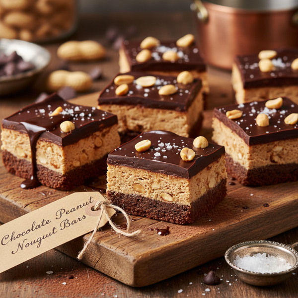 Decadent Chocolate Peanut Nougat Bars recipe