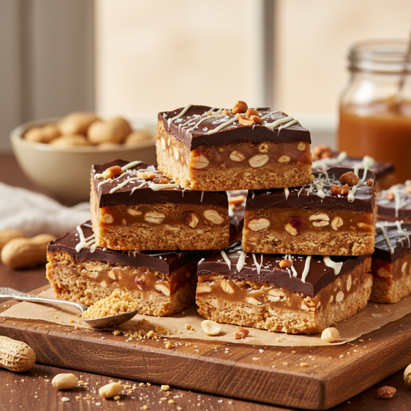 Decadent Chocolate Peanut Toffee Crunch Bars recipe