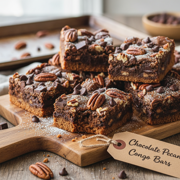 Decadent Chocolate Pecan Congo Bars recipe