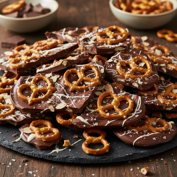 Decadent Chocolate Pretzel Bark recipe