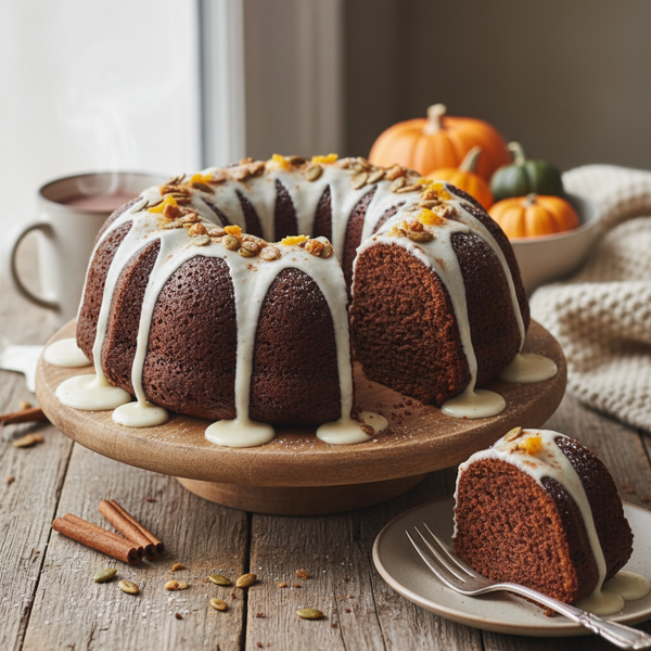 Decadent Chocolate Pumpkin Bundt Cake with Cinnamon Drizzle recipe