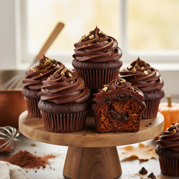 Decadent Chocolate Pumpkin Cupcakes recipe