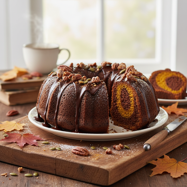 Decadent Chocolate Pumpkin Spice Bundt Cake recipe