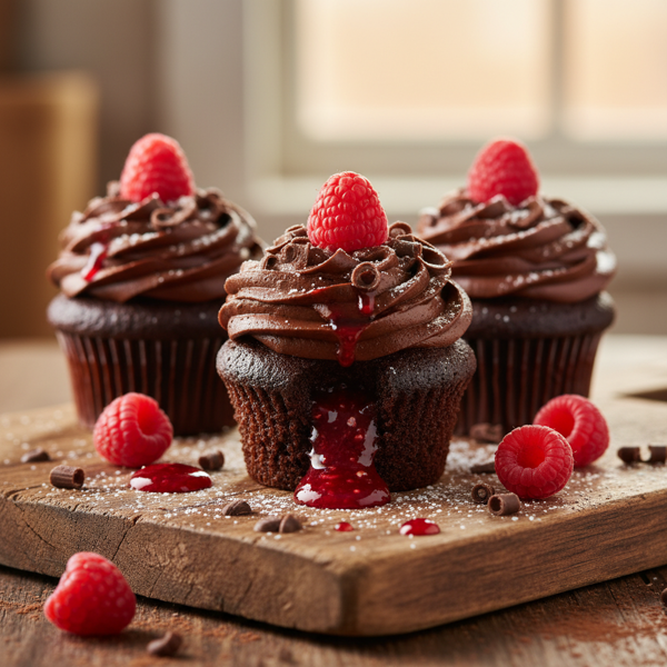 Decadent Chocolate Raspberry Delight Cupcakes recipe