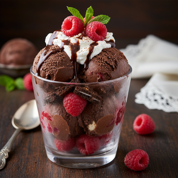 Decadent Chocolate Raspberry Ice Cream Delight recipe
