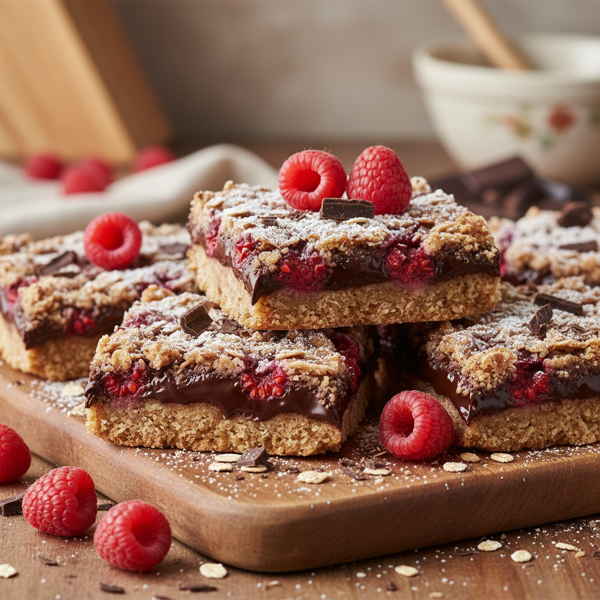 Decadent Chocolate Raspberry Oat Bars recipe