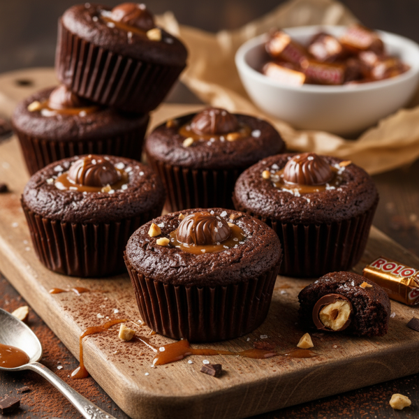 Decadent Chocolate Rolo Brownie Cups recipe