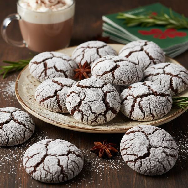 Decadent Chocolate Snowflake Crinkles recipe