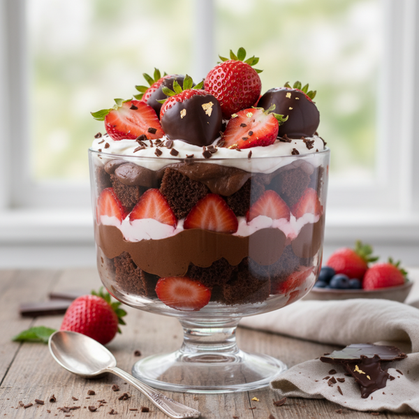 Decadent Chocolate Strawberry Delight Trifle recipe