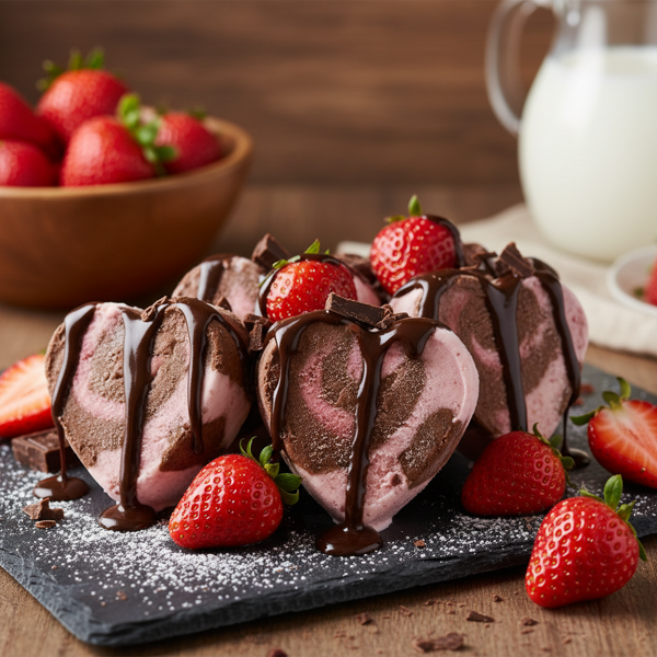 Decadent Chocolate Strawberry Ice Cream Hearts recipe