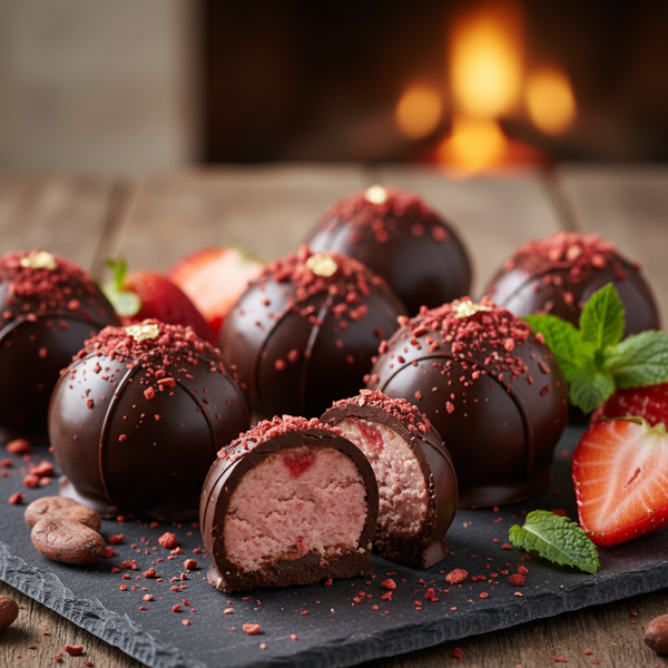 Decadent Chocolate Strawberry Truffles recipe