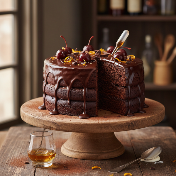 Decadent Chocolate Tipsy Whiskey Cake recipe