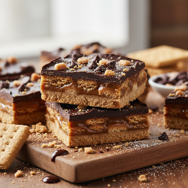 Decadent Chocolate Toffee Graham Cracker Bars recipe
