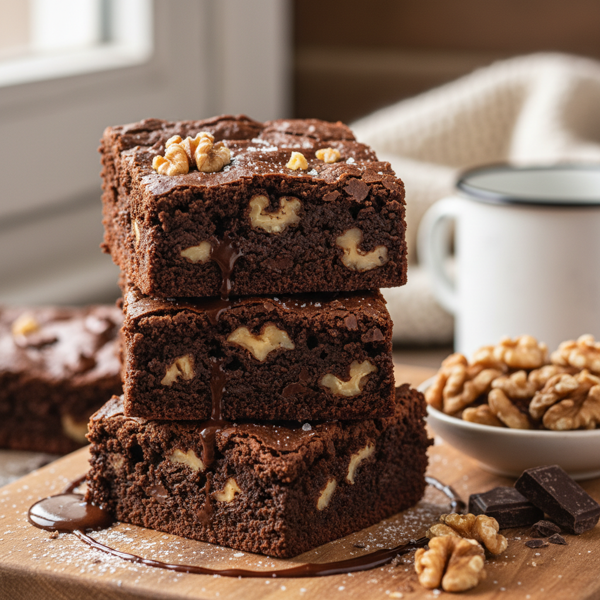 Decadent Chocolate Walnut Brownies recipe