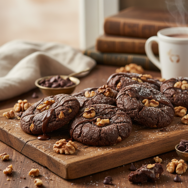 Decadent Chocolate Walnut Delight Cookies recipe