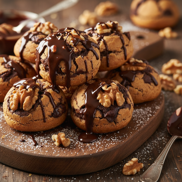Decadent Chocolate Walnut Puffs recipe