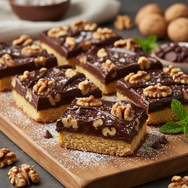 Decadent Chocolate Walnut Shortbread Bars recipe
