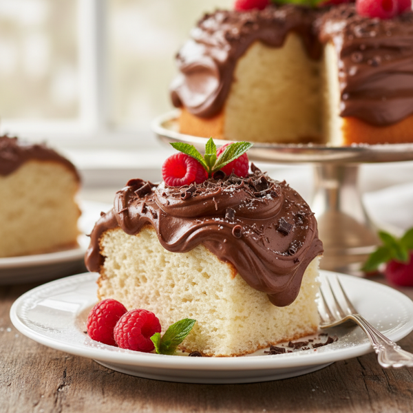 Decadent Chocolate Whipped Cream Icing on Angel Food Cake recipe