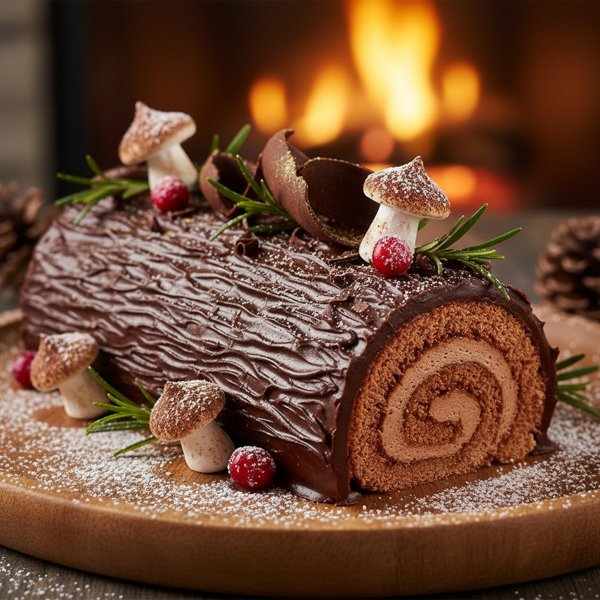 Decadent Chocolate Yule Log (Bûche de Noël) recipe