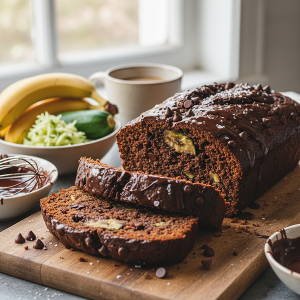 Decadent Chocolate Zucchini Banana Loaf recipe
