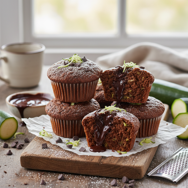 Decadent Chocolate Zucchini Delight Muffins recipe