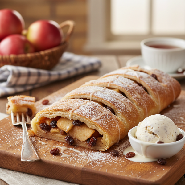 Decadent Cinnamon Raisin Apple Strudel recipe